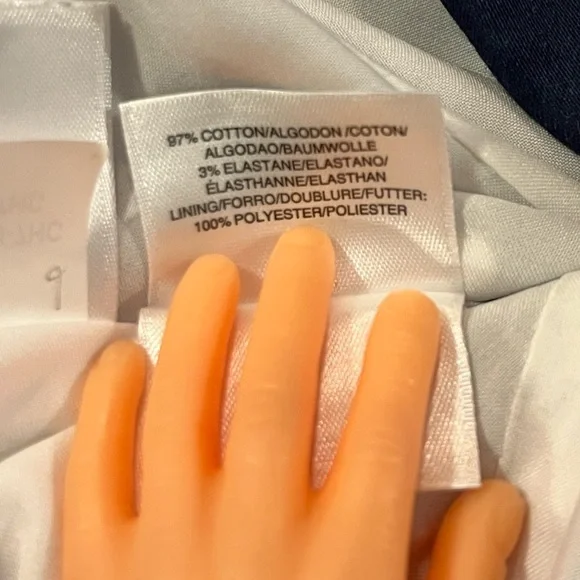 Anne Klein Navy Blue & White Polka Dot Midi Dress - Picture 15 of 17